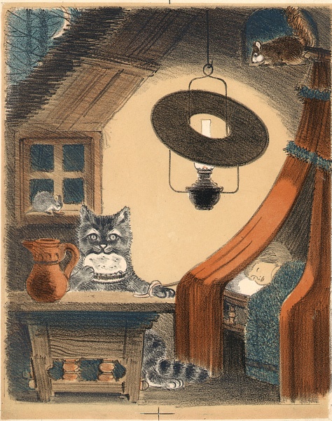 Иллюстрация к сказке «Приди, котик, ночевать»