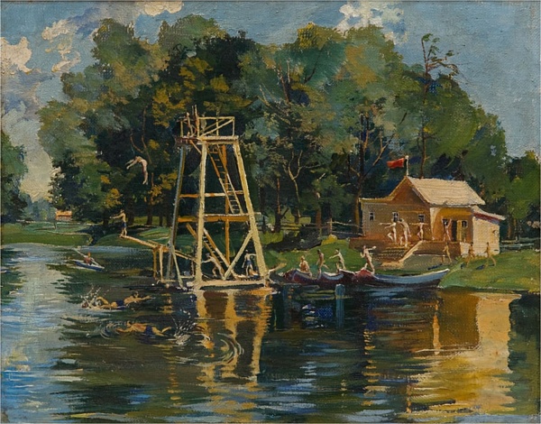 Картина «Водная станция на берегу реки Кокшаги»