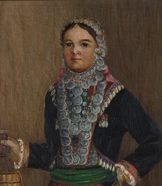 Картина «Марийская женщина в свадебном наряде»